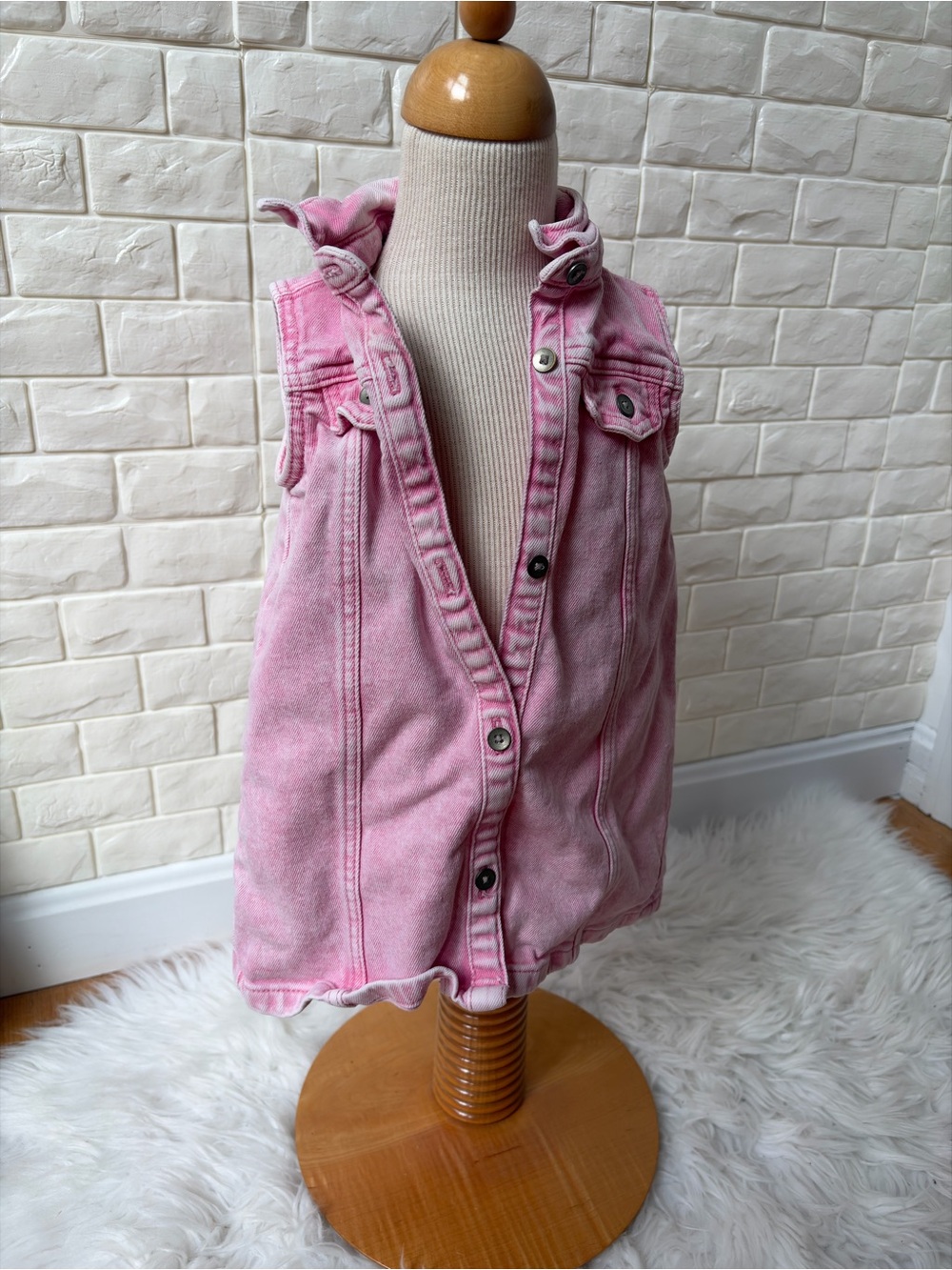 GAP Pink Sleeveless Denim Vest